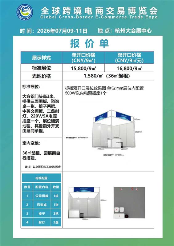 跨境出口汽摩配全品類：2026杭州全球跨境電商交易博覽會