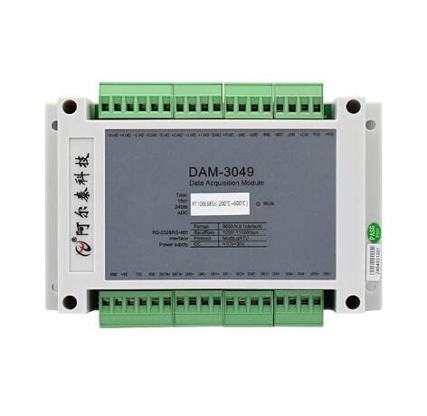 PT100溫度采集 15路熱電阻采集模塊 Modbus RTU協(xié)議DAM3049