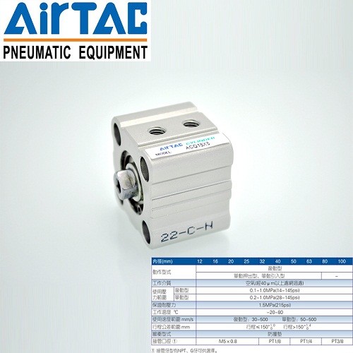 亞德客薄型氣缸ACQJ40*45-40SB