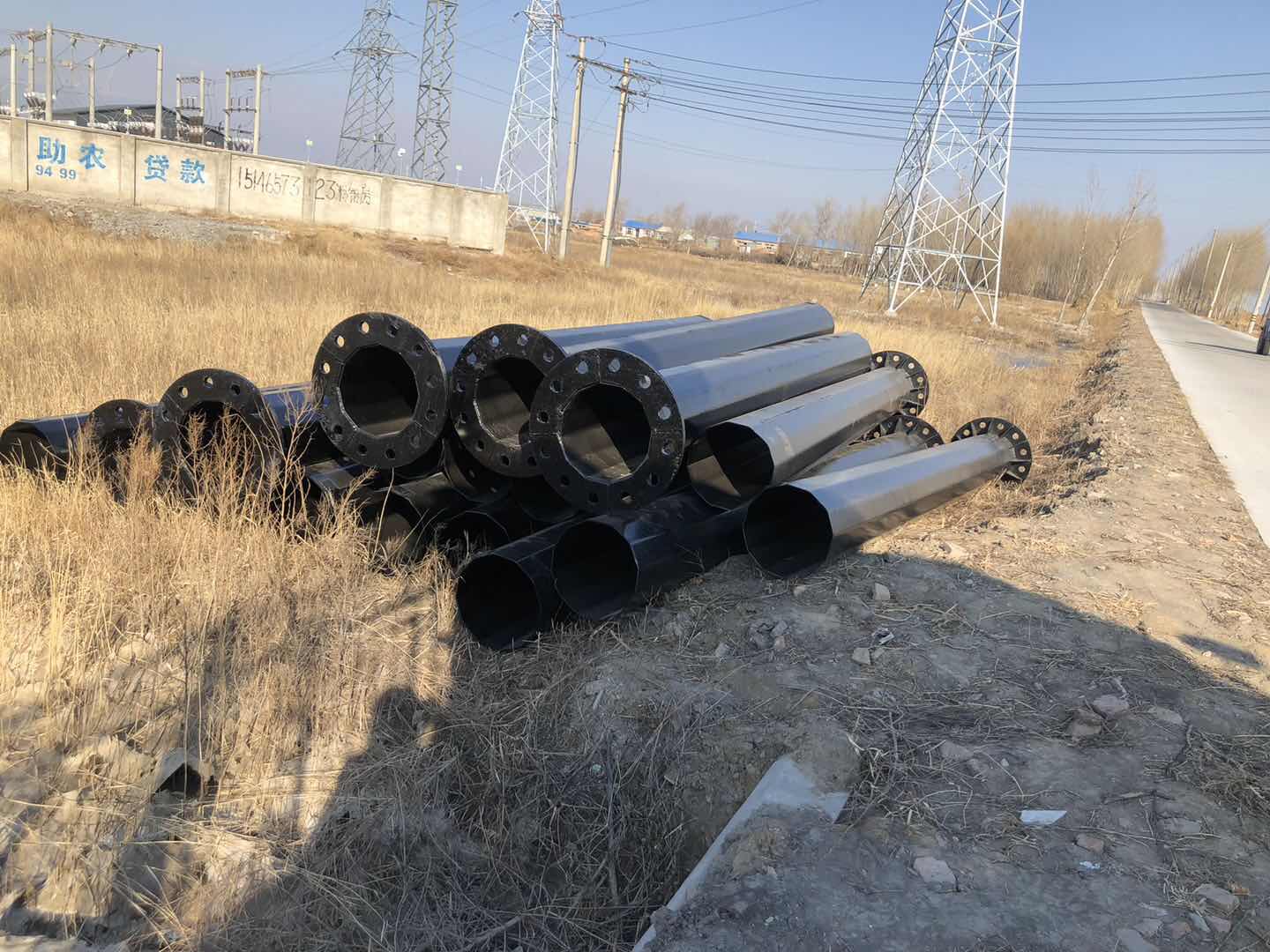 河北杭工電力鋼管樁 電力鋼管塔電力鋼桿廠家