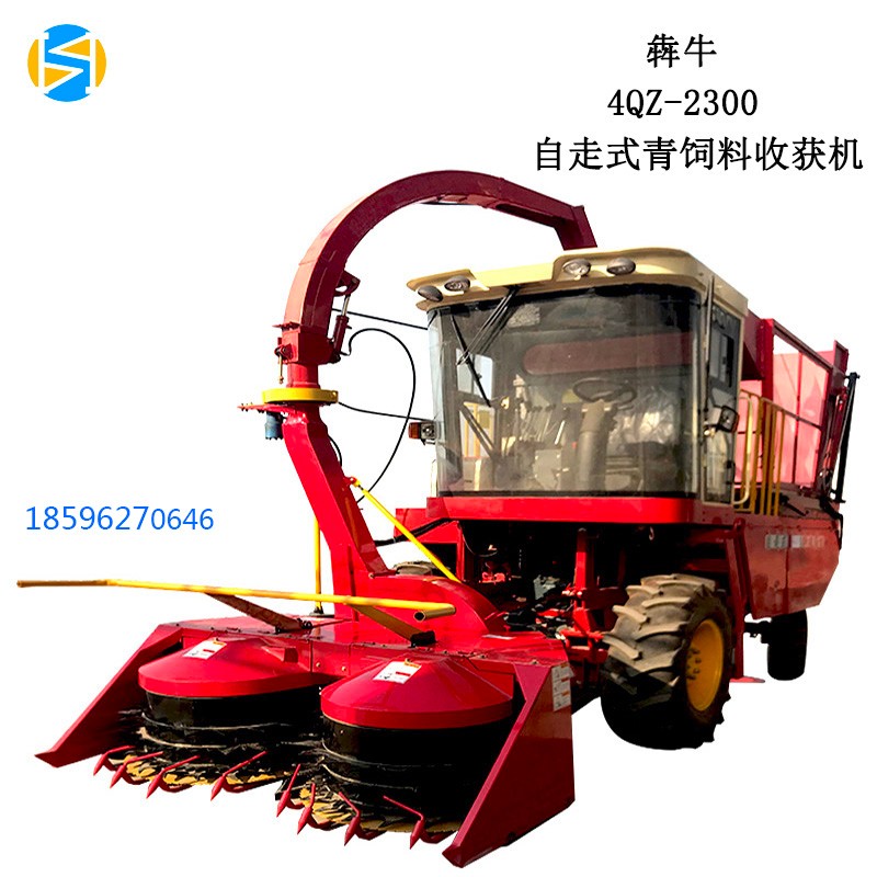 大型自走式玉米青儲飼料收割一體機雙圓盤高效青儲機割臺犇牛機械