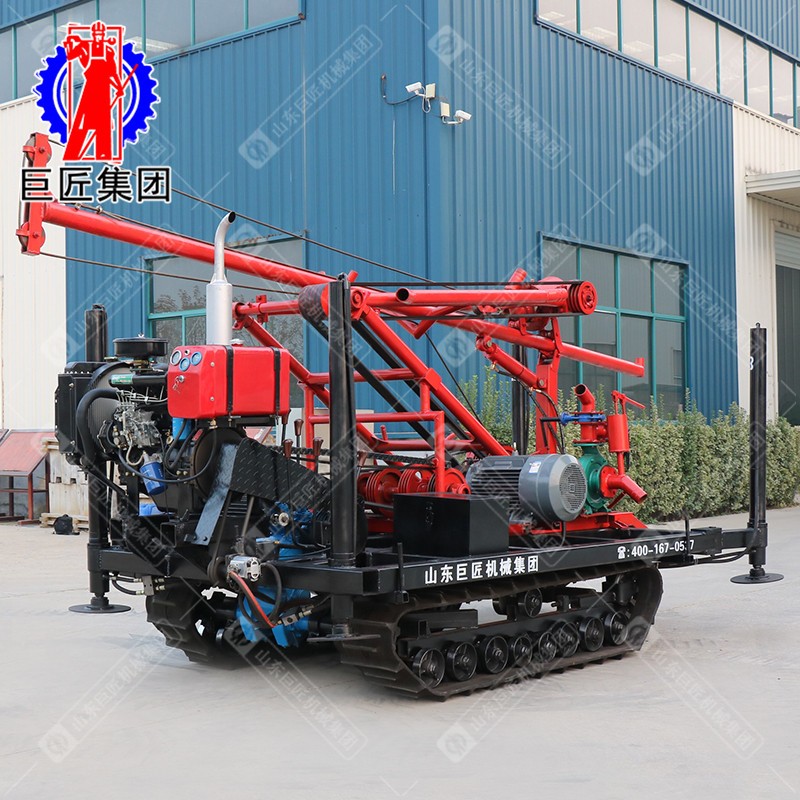 履帶式柴電兩用螞蚱腿打井機油電兩用四檔變速進口動力