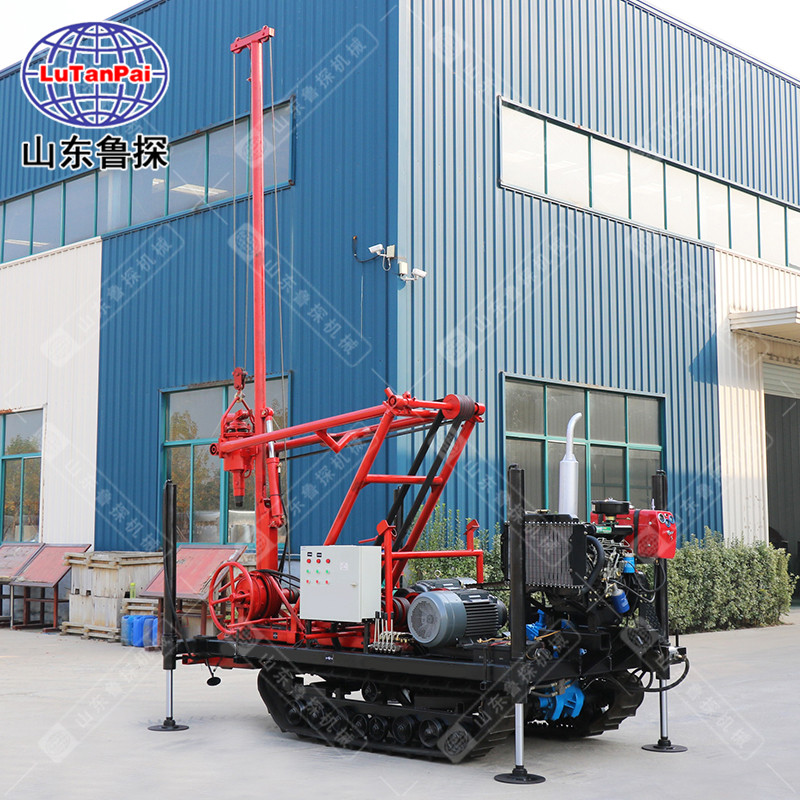 山東魯探供應履帶式螞蚱腿打井機柴電兩用打井機