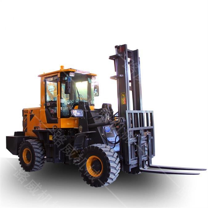 座駕式貨物裝卸搬運(yùn)車(chē) 升降推高叉貨車(chē) 建筑工程用越野叉車(chē)