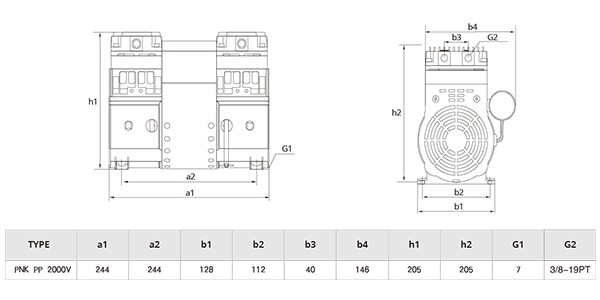 普諾克PNK PP 1800V活塞真空泵