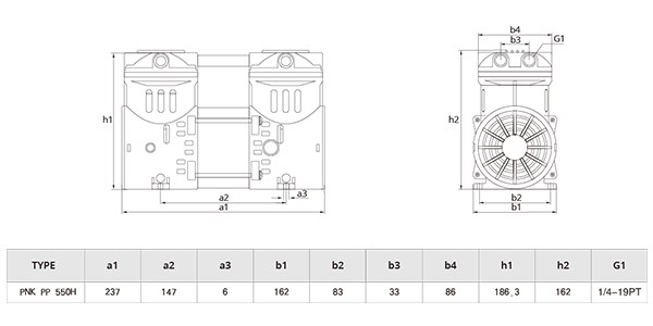 普諾克PNK PP 550H無油活塞真空泵