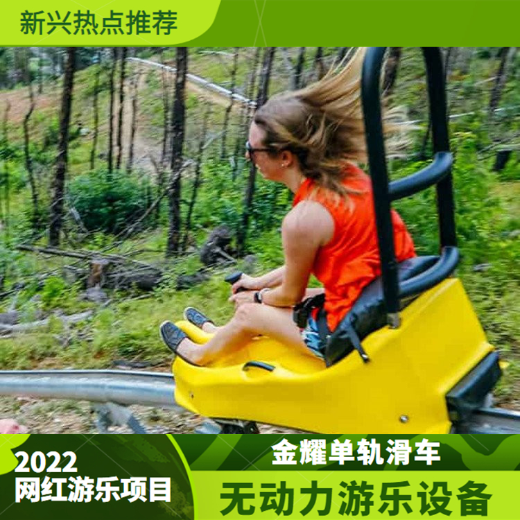 無動力單軌滑車 生態(tài)園戶外拓展設備 景區(qū)管軌式滑道