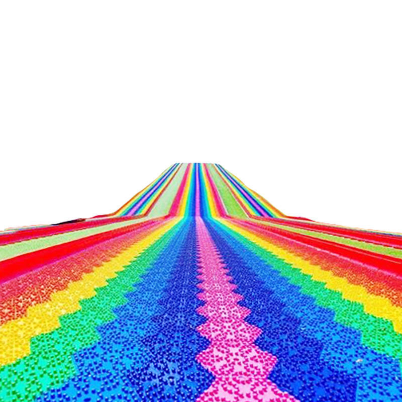 景區(qū)網(wǎng)紅七彩滑道拼接安裝 大型彩虹滑道高密度聚乙烯板材