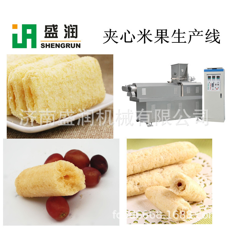 夾心米果生產(chǎn)線設(shè)備雙螺桿最新型擠壓膨化機(jī)是在濟(jì)南生產(chǎn)基地嗎？