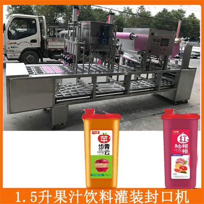 1.5升杯裝藍(lán)莓汁灌裝封口機(jī) 果汁飲料灌裝生產(chǎn)線