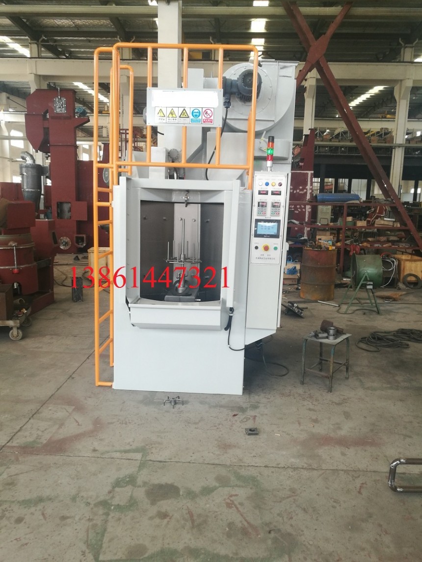 新型轉(zhuǎn)臺(tái)吊鉤式二工位拋丸機(jī)