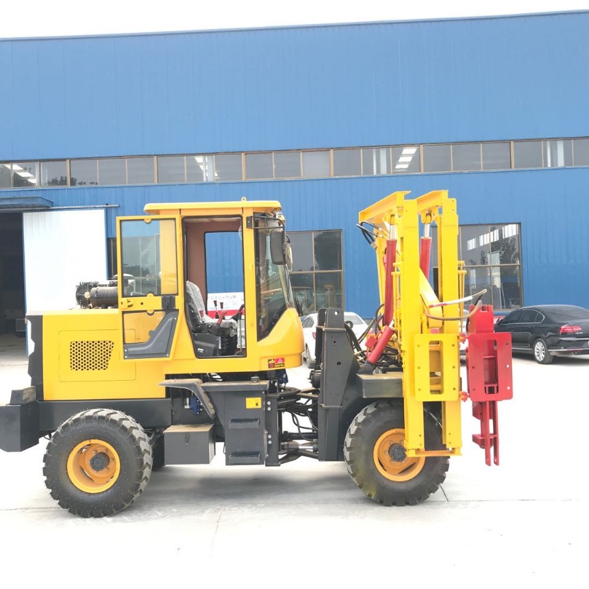鄉(xiāng)道公路設(shè)施安裝鉆機 護(hù)欄打樁機 縣道路面樁護(hù)欄打樁機