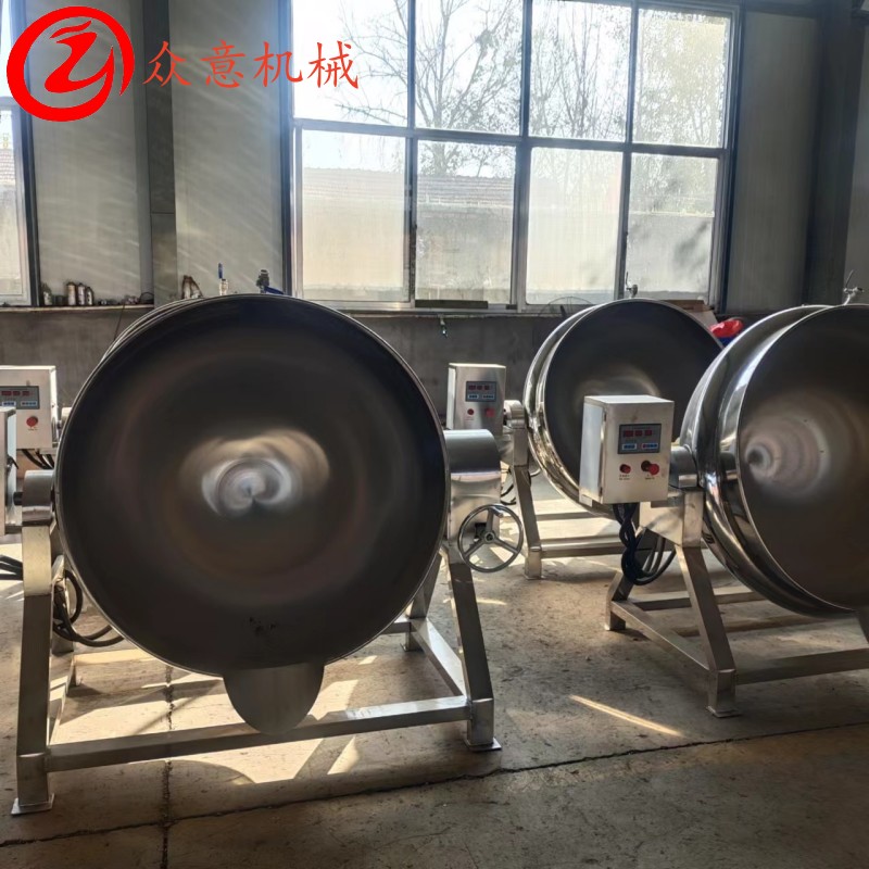 涼粉豆沙夾層鍋 熬糖可傾式帶攪拌夾層鍋