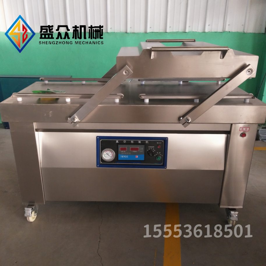 廣式臘腸真空包裝機 海鮮醬料包雙室真空包裝機 牛肉干真空封口機